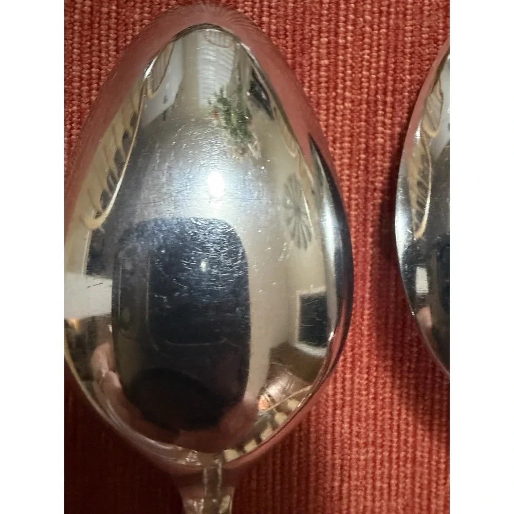 Ekco Eterna Corsair Oval Soup Spoons Set 4 Stainless Flatware 7.5